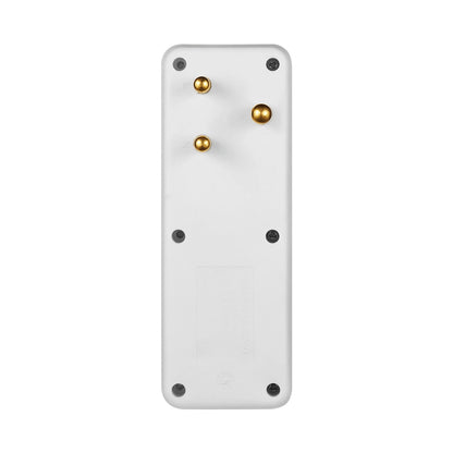 Switched 4-Way Medium Surge Adaptor with Schuko - White