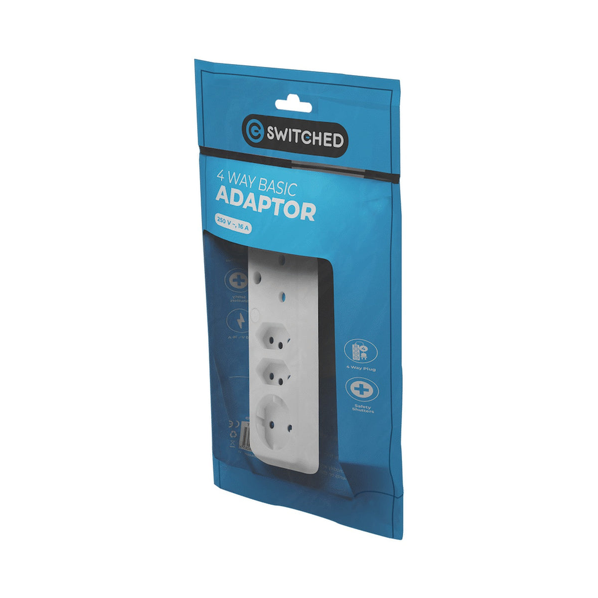 SWITCHED  4 Way Schuko Adaptor