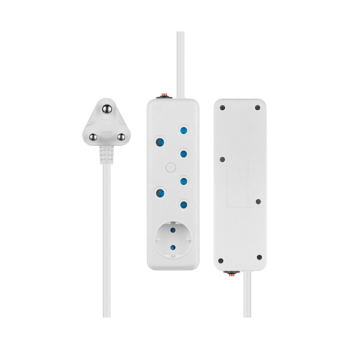 SWITCHED 3 Way Multiplug - White