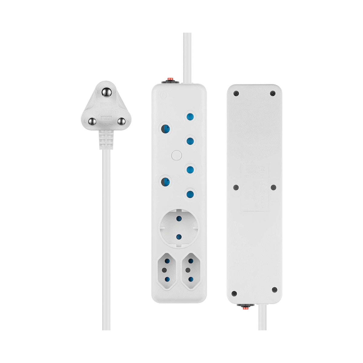 SWITCHED 5 Way Multiplug - White
