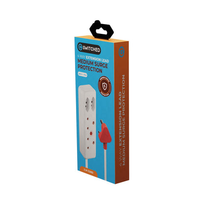 Switched 4-Way Medium Surge Extension Lead 3m