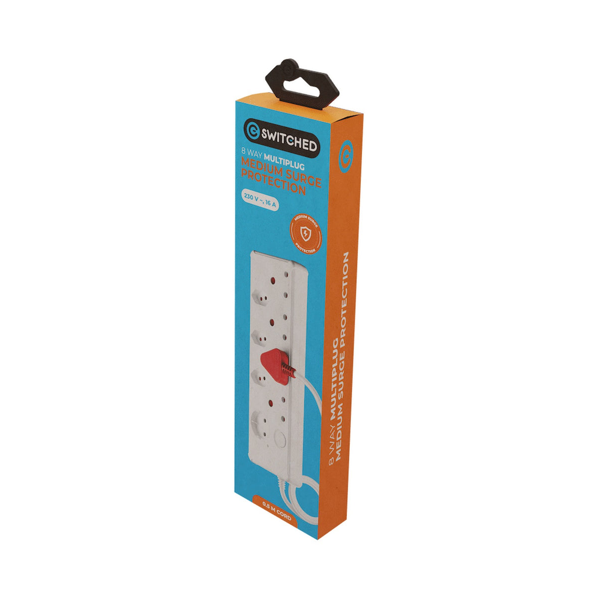 Switched Medium Surge 8-Way Multiplug 0.5m