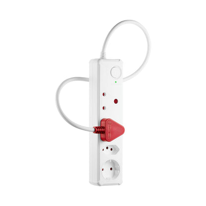 Switched 4-Way Medium Surge-Protected Multiplug 0.5m Cord - White
