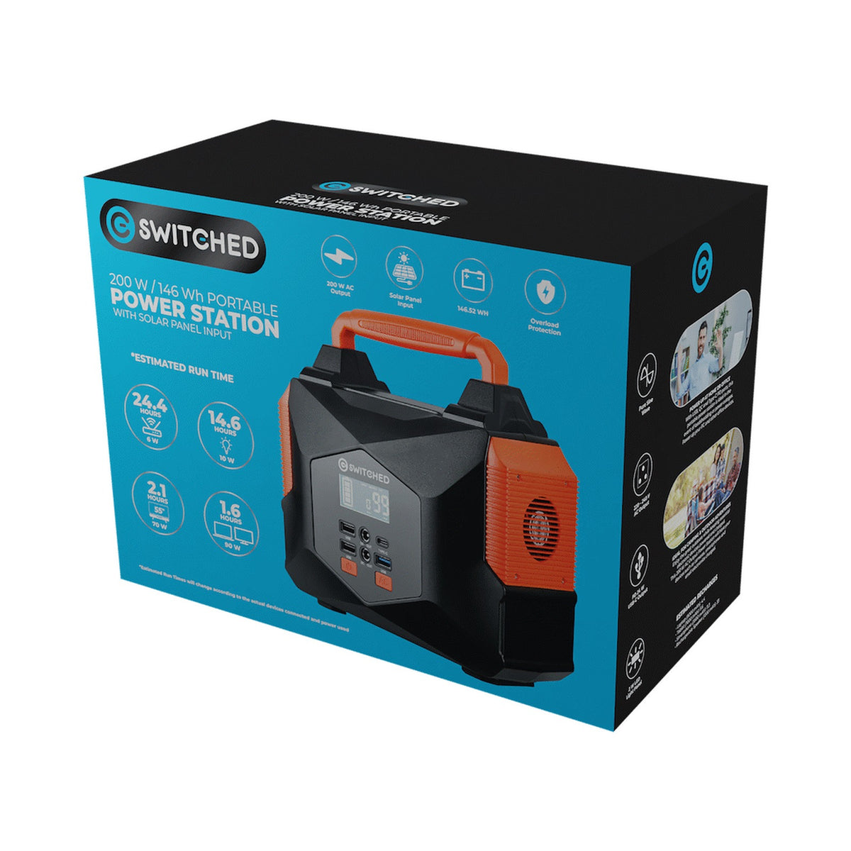 Switched 200W Portable Power Station (166.5Wh)
