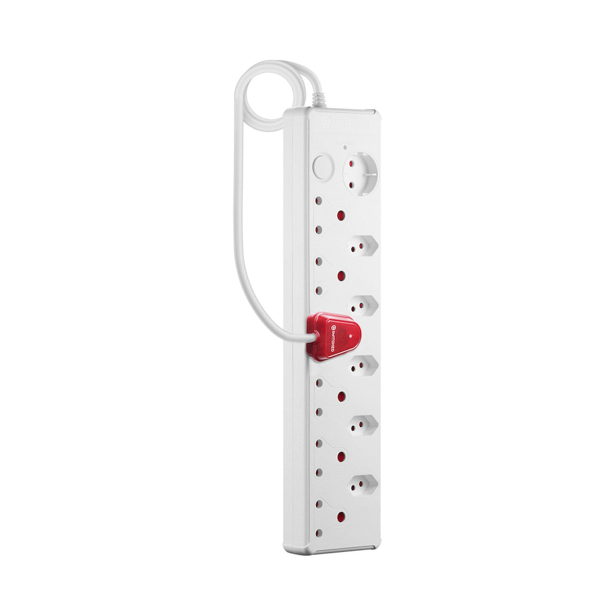 Switched 12-Way High Surge Multiplug 0.5m - White