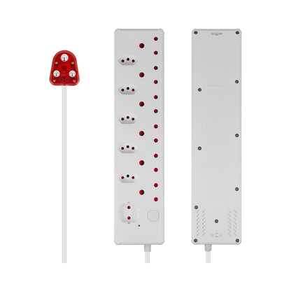 Switched 12-Way High Surge Multiplug 0.5m - White