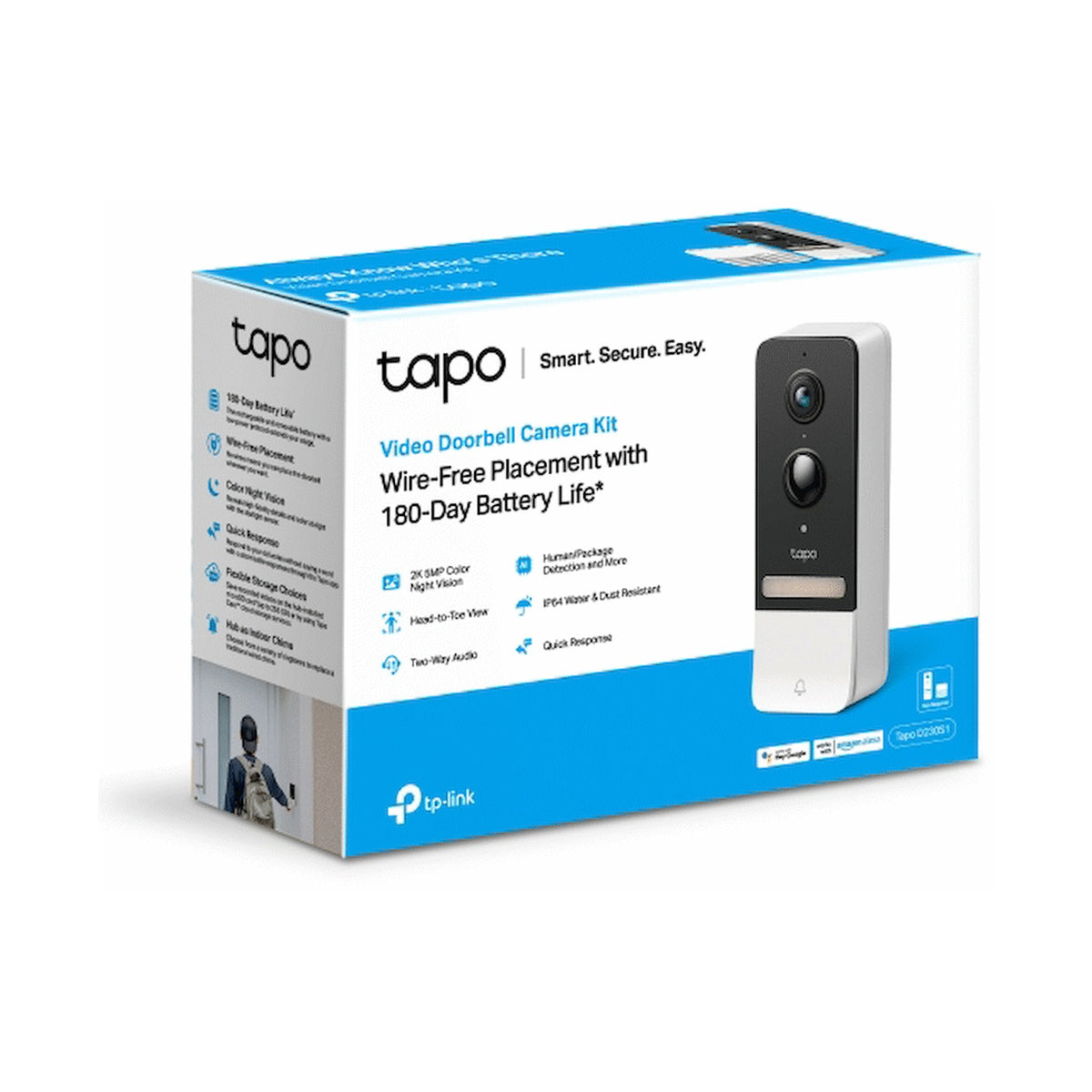TP-Link Tapo D230S1 5MP 2K Smart Battery Video Doorbell 180 Days