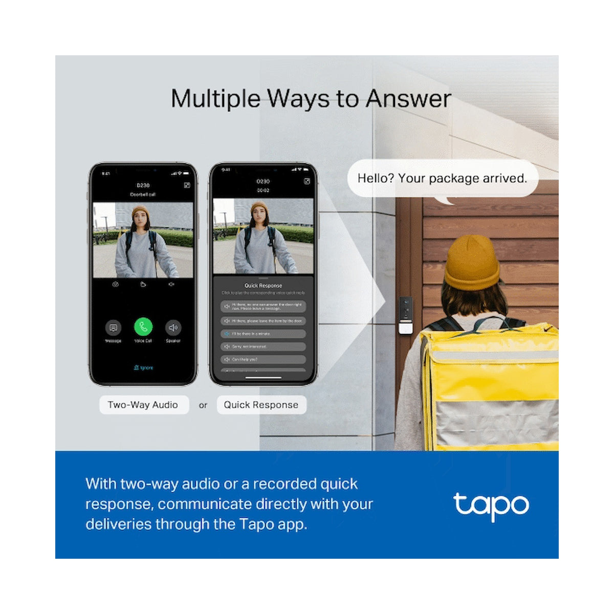 TP-Link Tapo D230S1 5MP 2K Smart Battery Video Doorbell 180 Days