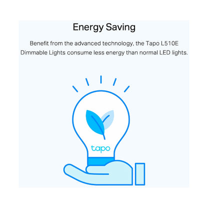 TP-Link Tapo L510E 8.7w Smart Wi-Fi Warm White Light Bulb, Dimmable, A60, E27