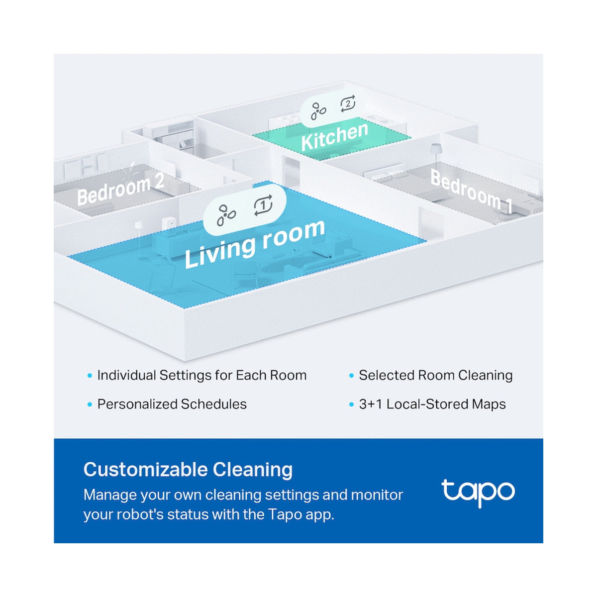 TP-Link Tapo RV20 Robot LIDAR Vacuum, 2600 mAh