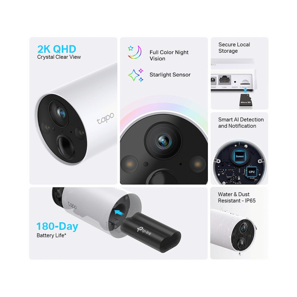 TP-Link Tapo C420 2K QHD Smart Wire-Free Security Camera, 1 Camera System