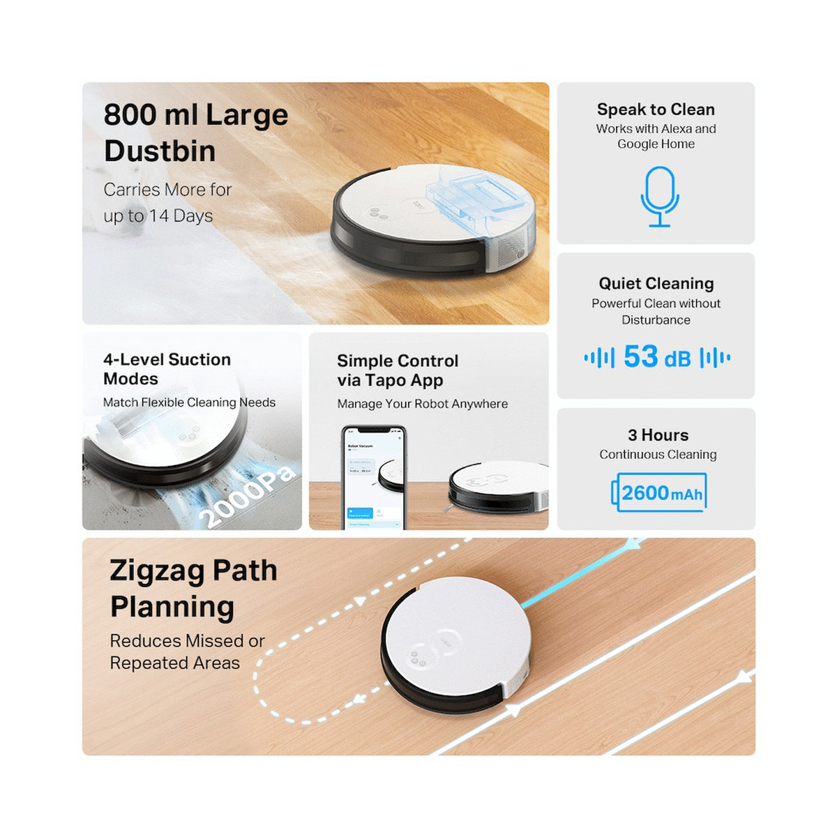 TP-Link Tapo RV10 Lite - Robot Vacuum Cleaner, Gyroscope, 2600mah