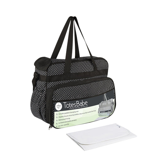 Totes Babe Vivir 20L Diaper Bag, Black