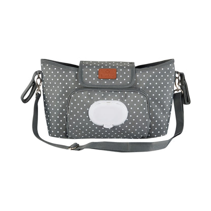 Totes Babe Dotty Series Stroller Caddy Grey