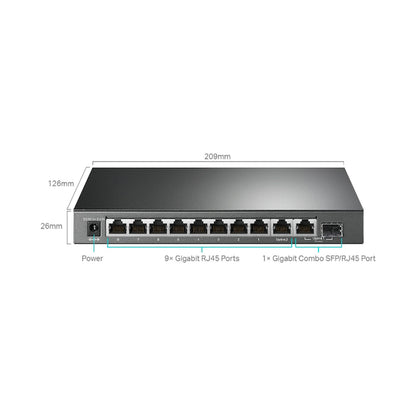 TP-Link TL-SG1210MPE 10-Port Gigabit Easy Smart Switch with 8-Port PoE+