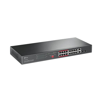 TP-Link TL-SL1218MP 16-Port 10/100Mbps + 2-Port Gigabit Rackmount Switch with 16-Port PoE+