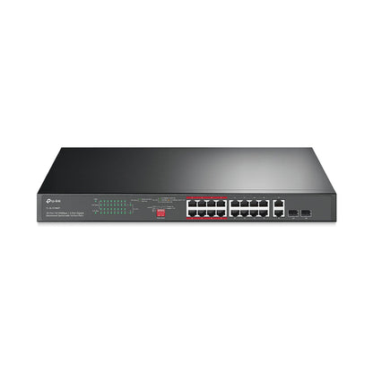 TP-Link TL-SL1218MP 16-Port 10/100Mbps + 2-Port Gigabit Rackmount Switch with 16-Port PoE+