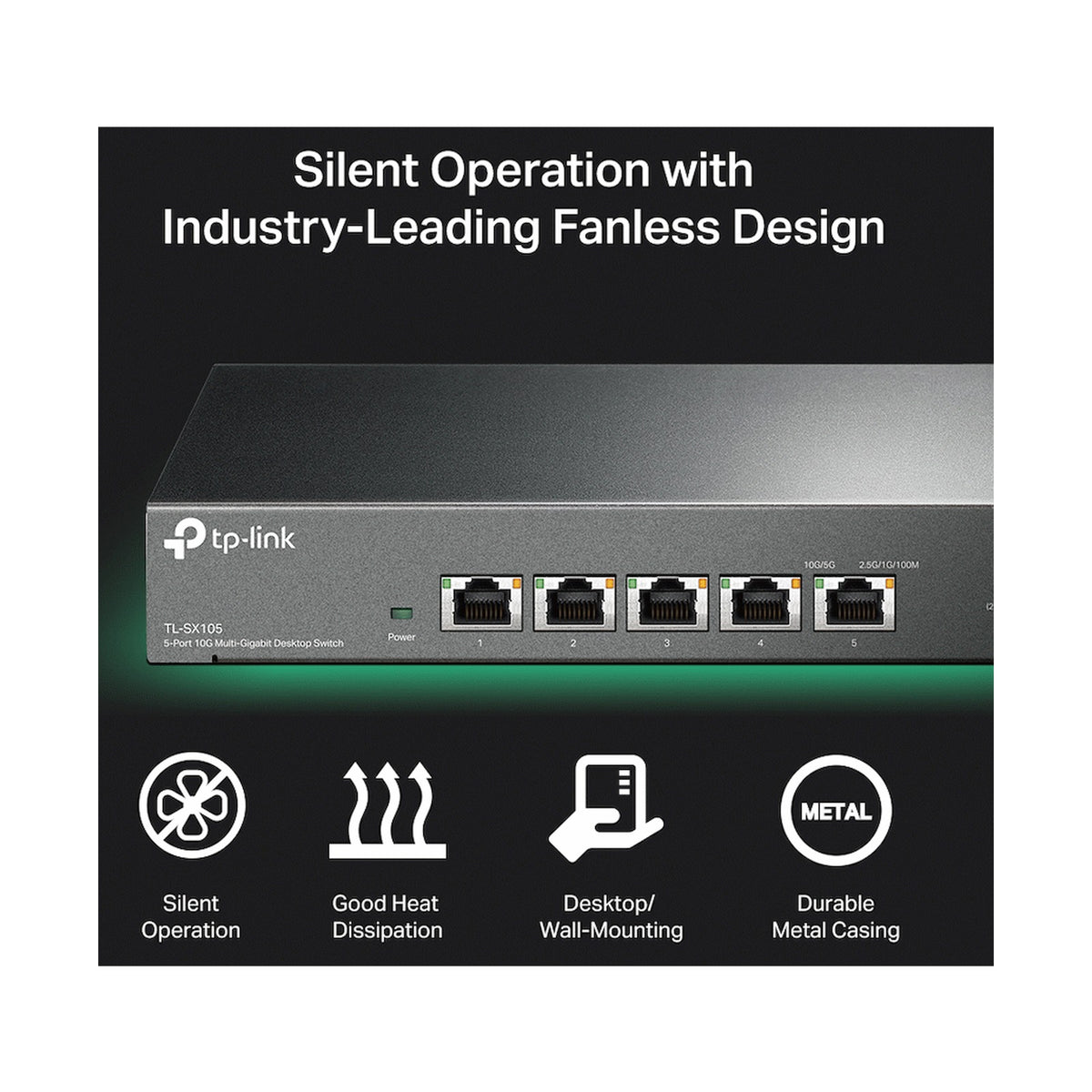 TP-Link TL-SX105 5-Port 10G Multi-Gigabit Desktop Switch