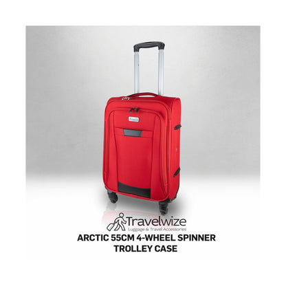 Travelwize Arctic 55cm 4-Wheel Spinner Trolley Case - Red