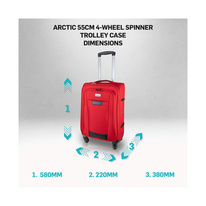 Travelwize Arctic 55cm 4-Wheel Spinner Trolley Case - Red