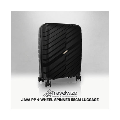 Travelwize Java PP 4-Wheel Spinner 55cm Luggage - Black