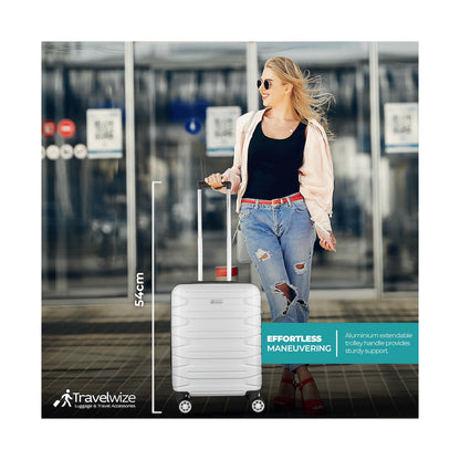 Travelwize Cabana ABS 4-Wheel Spinner 55cm Luggage - Platinum