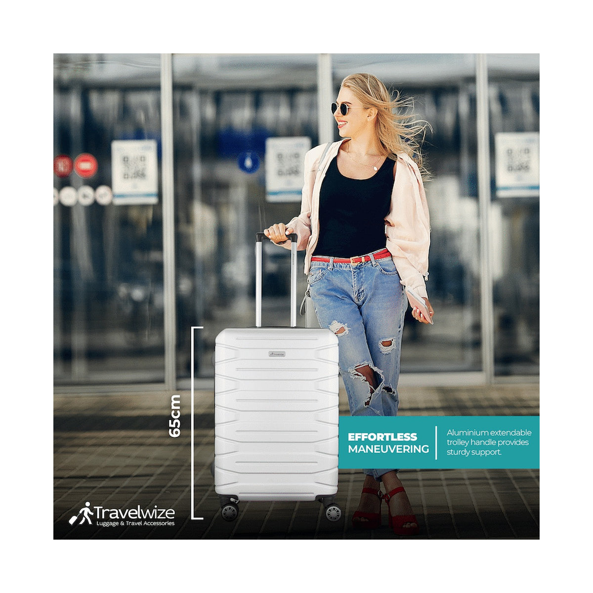 Travelwize Cabana ABS 4-Wheel Spinner 65cm Luggage - Platinum