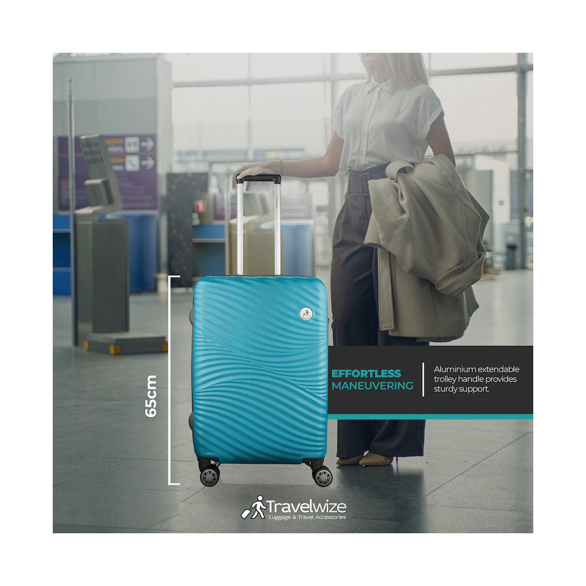 Travelwize Maui ABS 4-Wheel Spinner 65cm Luggage - Ocean