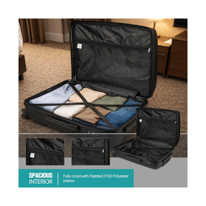 Travelwize Ripple PP 4-Wheel Spinner 55cm Luggage - Black