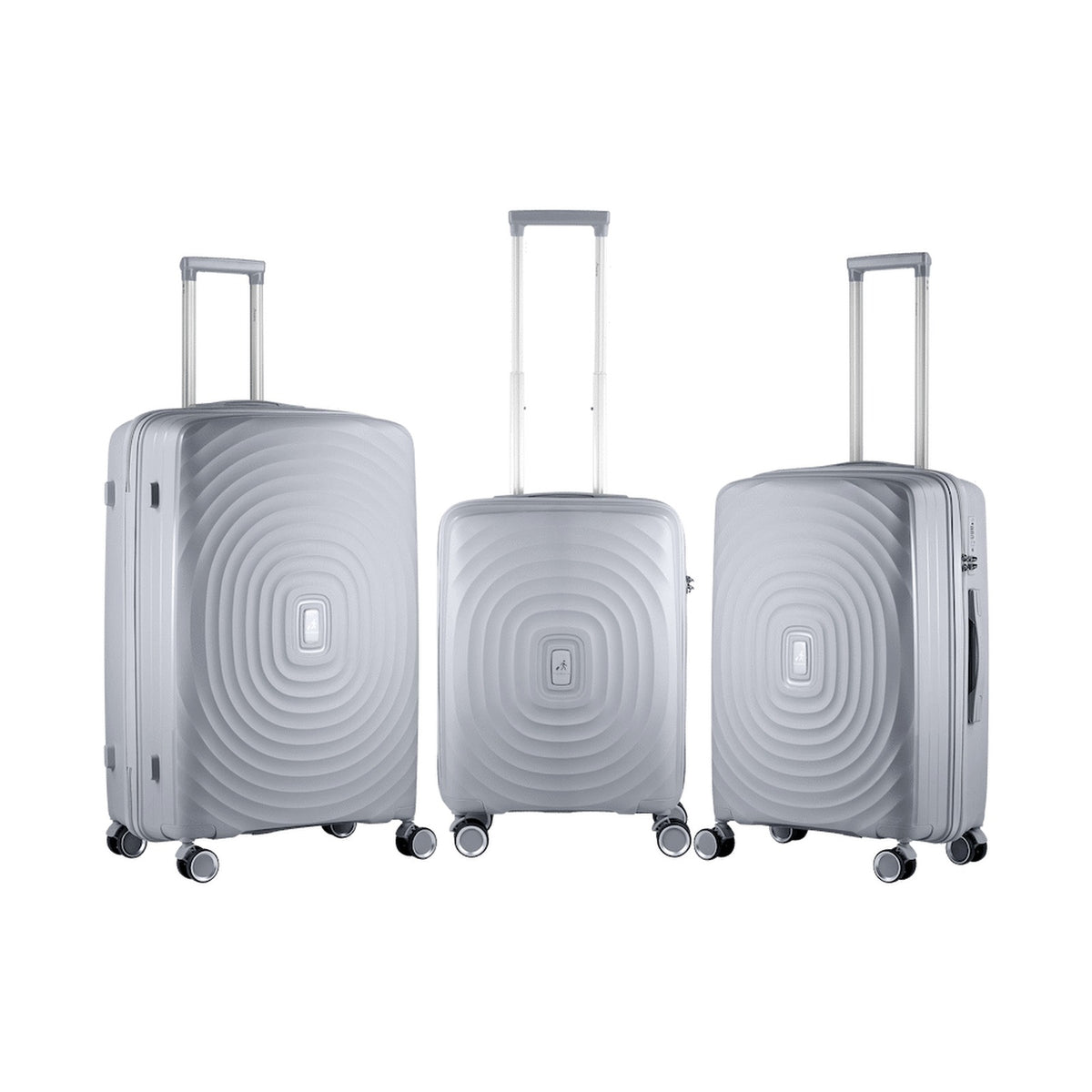 Travelwize Ripple PP 4-Wheel Spinner 3 Pc Luggage Set - Platinum