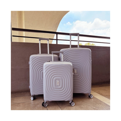 Travelwize Ripple PP 4-Wheel Spinner 3 Pc Luggage Set - Platinum