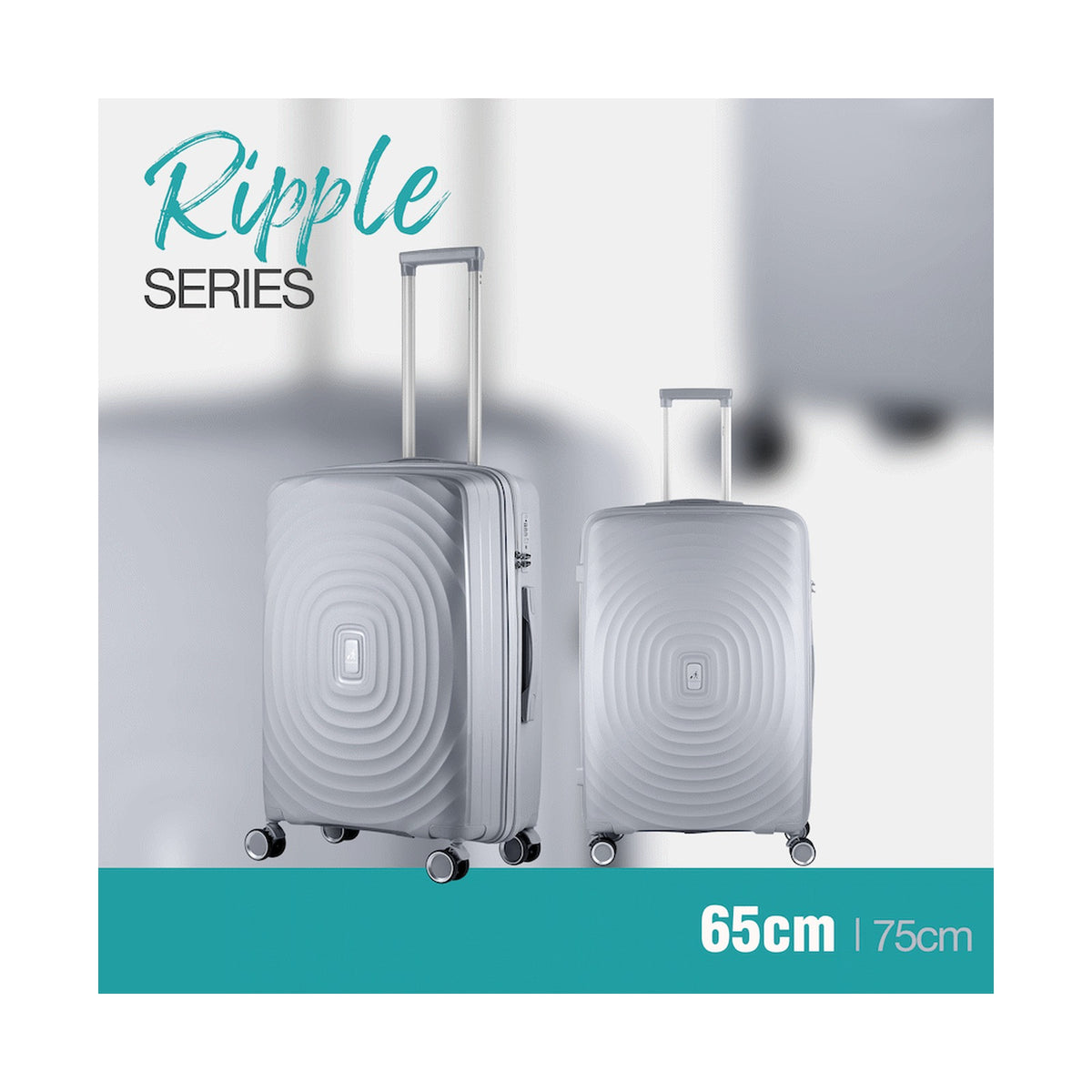 Travelwize Ripple PP 4-Wheel Spinner 65cm Luggage - Platinum
