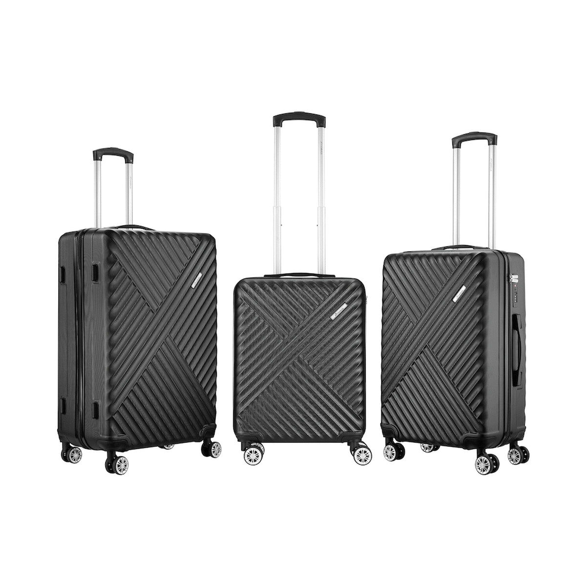 Travelwize Astra ABS 4-Wheels Spinner 3Pc Luggage Set Black