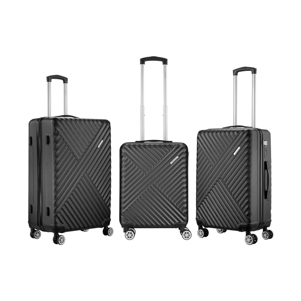 Travelwize Astra ABS 4-Wheels Spinner 3Pc Luggage Set Black