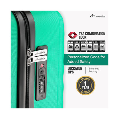 Travelwize Astra ABS 4-Wheels Spinner 3Pc Luggage Set Jade
