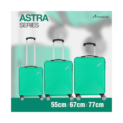 Travelwize Astra ABS 4-Wheels Spinner 3Pc Luggage Set Jade
