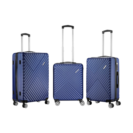 Travelwize Astra ABS 4-Wheels Spinner 3Pc Luggage Set Navy