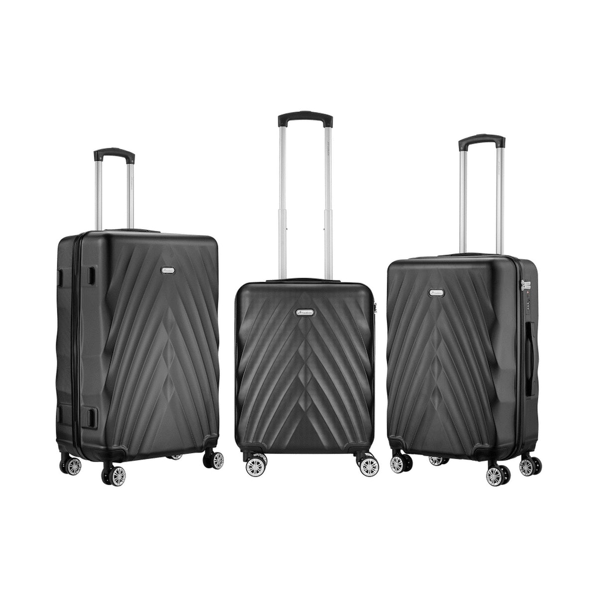 Travelwize Terra ABS 4-Wheels Spinner 3Pc Luggage Set Black