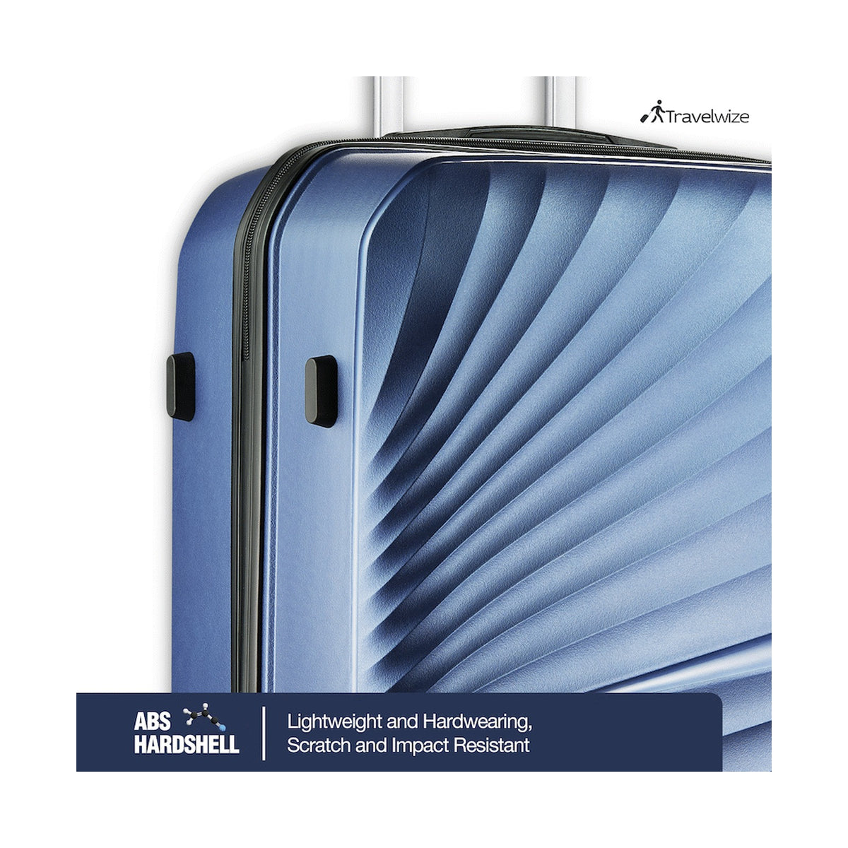 Travelwize Quartz PP 4-Wheels Spinner 3Pc Luggage Set Navy