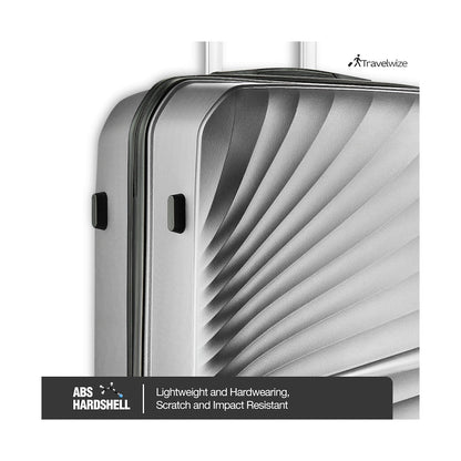 Travelwize Quartz PP 4-Wheels Spinner 3Pc Luggage Set Silver