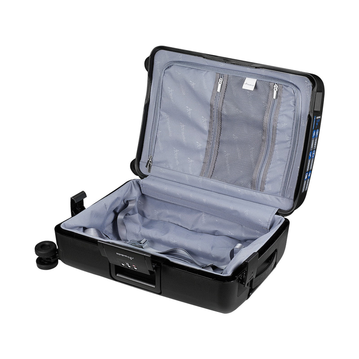 Travelwize Clipper PP 55cm 4-Wheel Spinner Luggage Black