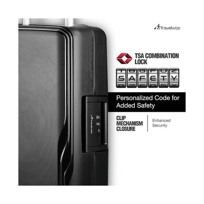 Travelwize Clipper PP 55cm 4-Wheel Spinner Luggage Black