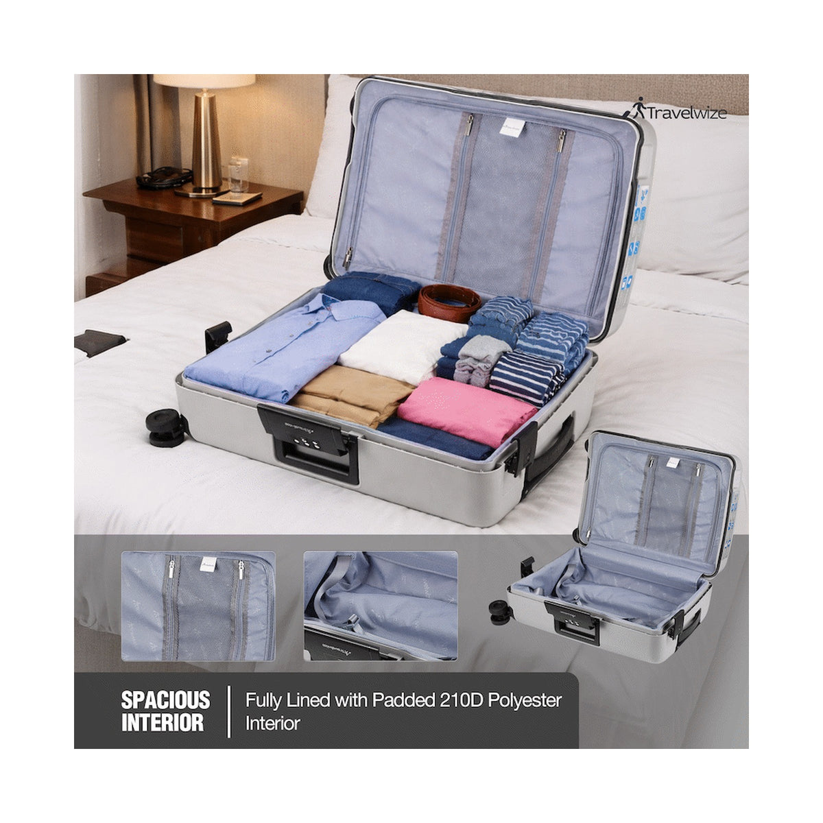 Travelwize Clipper PP 55cm 4-Wheel Spinner Luggage Nardo Grey