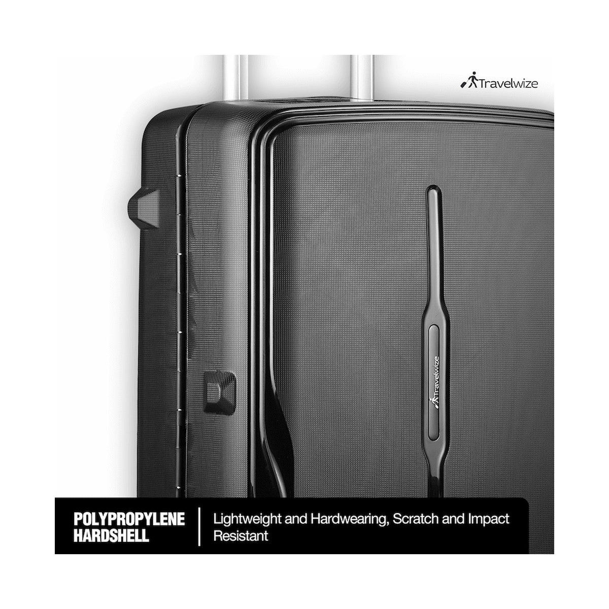 Travelwize Clipper PP 65cm 4-Wheel Spinner Luggage Black