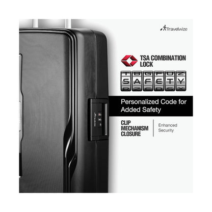 Travelwize Clipper PP 65cm 4-Wheel Spinner Luggage Black