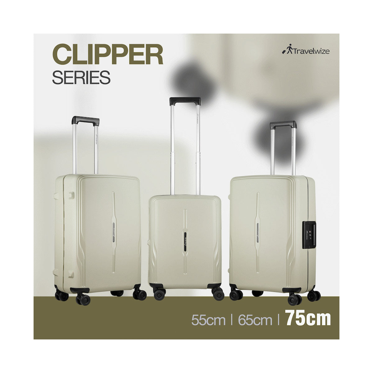 Travelwize Clipper PP 75cm 4-Wheel Spinner Luggage Beige