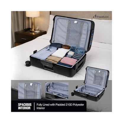 Travelwize Clipper PP 75cm 4-Wheel Spinner Luggage Black