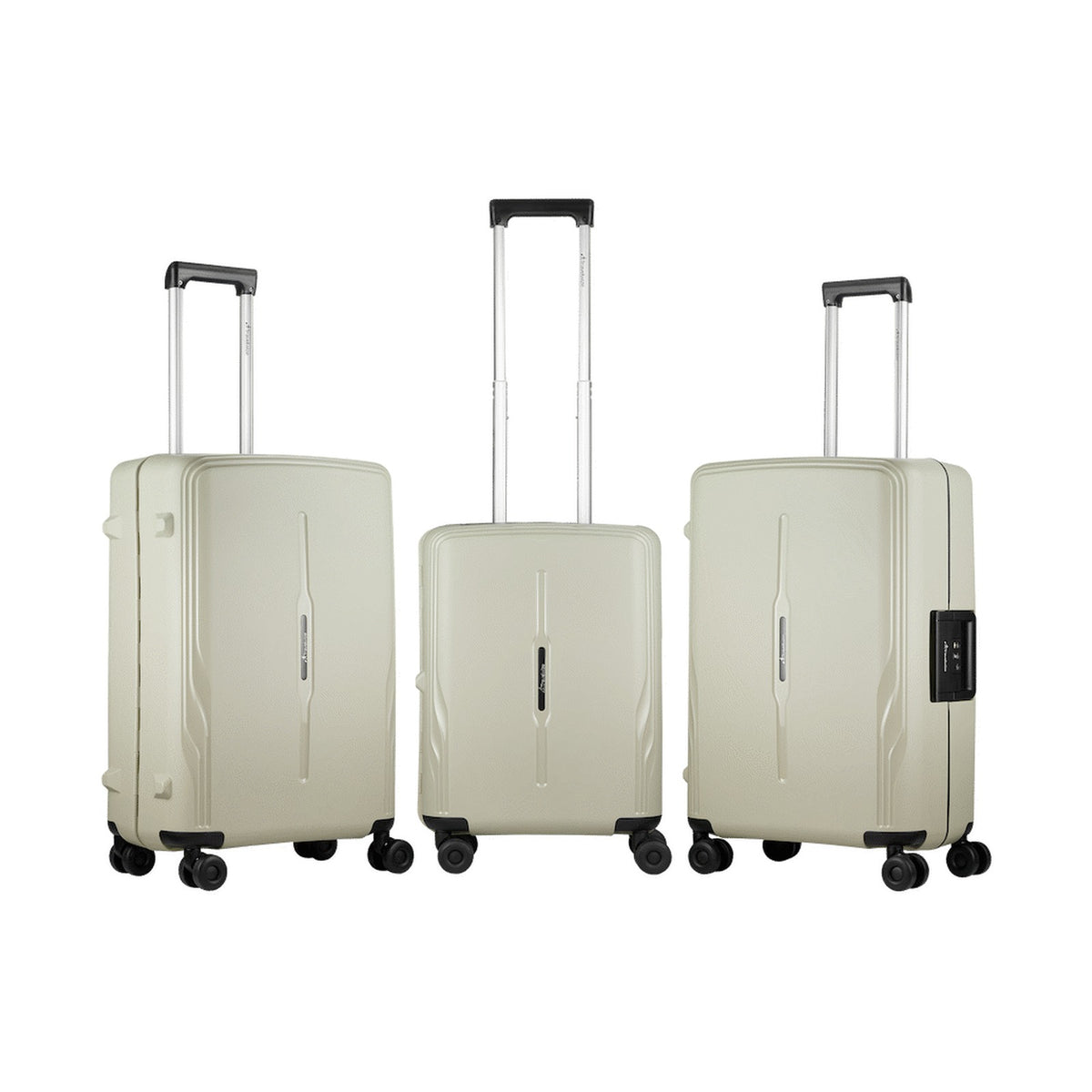 Travelwize Clipper PP 3Pc 4-Wheel Spinner Luggage Set Beige
