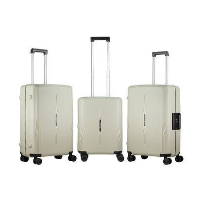 Travelwize Clipper PP 3Pc 4-Wheel Spinner Luggage Set Beige