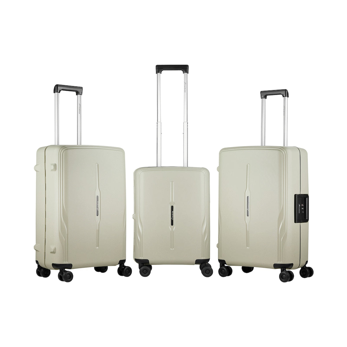 Travelwize Clipper PP 3Pc 4-Wheel Spinner Luggage Set Beige
